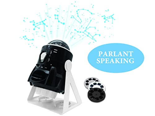 LEXiBOOK NLJ181i1 Speaking 2-in-1 Planetarium Projector, 24 Images to Discover Space, 2 Constellation Domes, STEM, Black/White - style: NLJ181i1