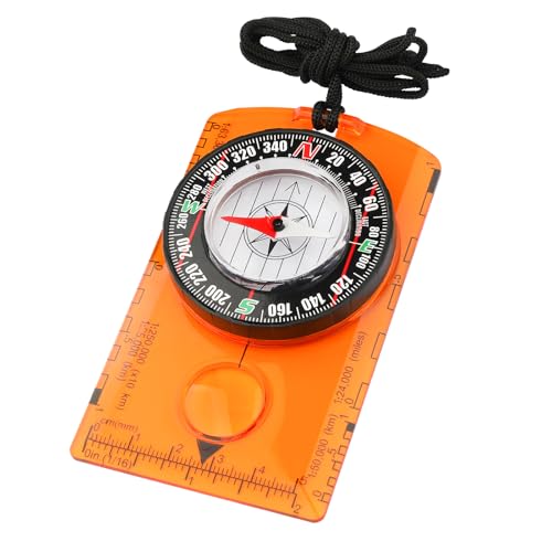 Compass Military Grade, Precision Navigation Compass for Hiking - color: orange