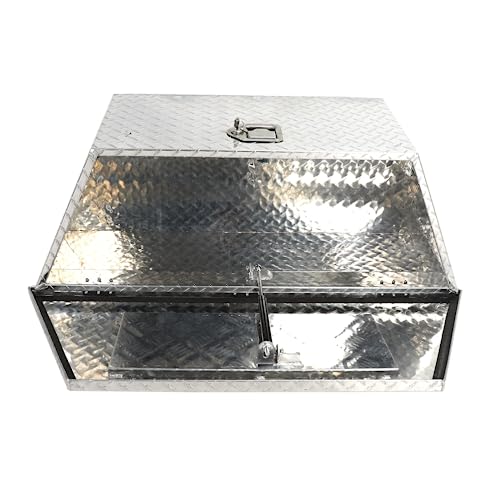 BLACKHORSE-RACING 39" Aluminum Diamond Plate Trailer Tongue Box, Silver - color: Silver, size: 39"(L) x 16.5"(W) x 12"(H)-Diamond Plate