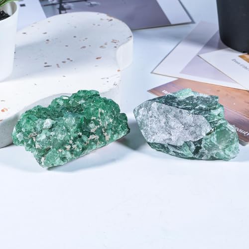Sportmusies Natural Green Fluorite Crystal Cluster, 1.18-4.13 inches - size: 1.18 - 4.13 Inch