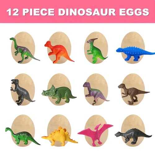 Dino Eggs Dig Kit, 12 Pack Dinosaur Eggs Excavation Science Experiments Kits for Kids 4-12, Dinosaur Toys for 3 4 5 6 7 8 9 10 Year Old Boys Girls - size: Normal