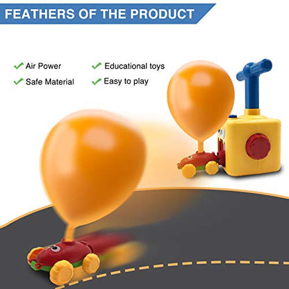 Balloon Launcher with Inertia Car Toy Set for Kids Ages 3 and Up - color: Yellow Monster