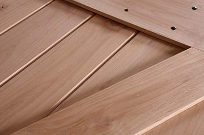 LUBANN 28 in. x 84 in. Rustic Z-Brace Hardwood Barn Door Unfinished Knotty Alder Solid Wood Barn Door Slab - size: 28X84 Z Brace