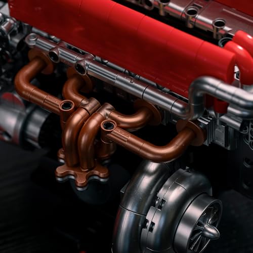 KMS 4G63 Engine Model Kit to Build, 1008 Pcs JDM Legend Car Engine Building Blocks Set for Adults, Miniature 4-Cylinder Turbo Motor Assembly Mechanic Display, Unique Gifts for Men and Teens