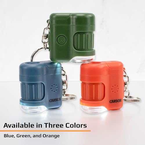 Carson MicroMini 20x LED Lighted Pocket Microscope Keychain - color: Blue