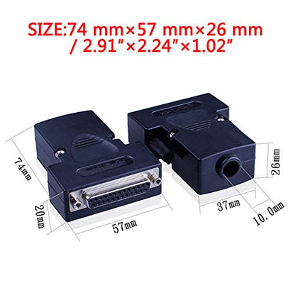2PCS DB25 Solderless Serial to 25 pin Terminal Male Female Adapter - style: Male+Female