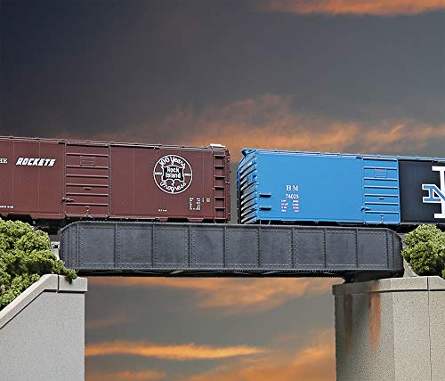Walthers Cornerstone HO Scale Model 50' Single-Track Railroad Through Girder Bridge - Kit - style: Kit - 6-15/16 x 2-3/8 x 1-3/32" 17.6 x 6 x 2.7cm