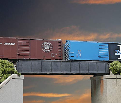 Walthers Cornerstone HO Scale Model 50' Single-Track Railroad Through Girder Bridge - Kit - style: Kit - 6-15/16 x 2-3/8 x 1-3/32" 17.6 x 6 x 2.7cm