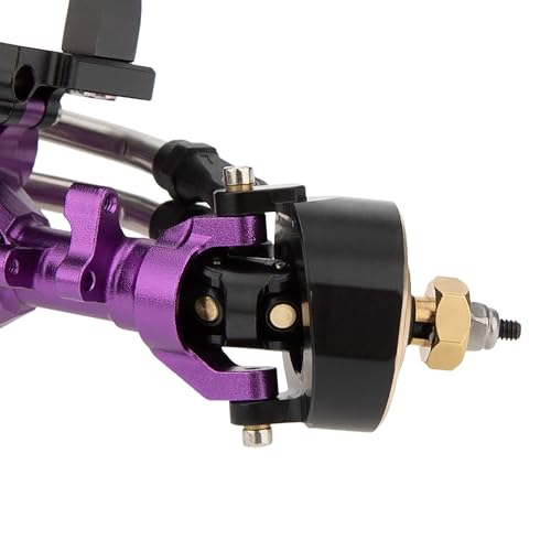 MEUS Racing Isokinetic 3-Section CVD Front and Rear Axles Maximum Steering Angle 52° Wider +5MM for Axial SCX24 Deadbolt C10 JLU Gladiator Bronco 1/24 RC Crawler Upgrade Parts (Anodized Purple) - color: Purple