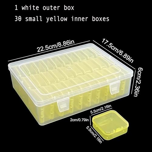 31-Piece Yellow Inner Box Organizer for Diamond Painting - color: Yellow