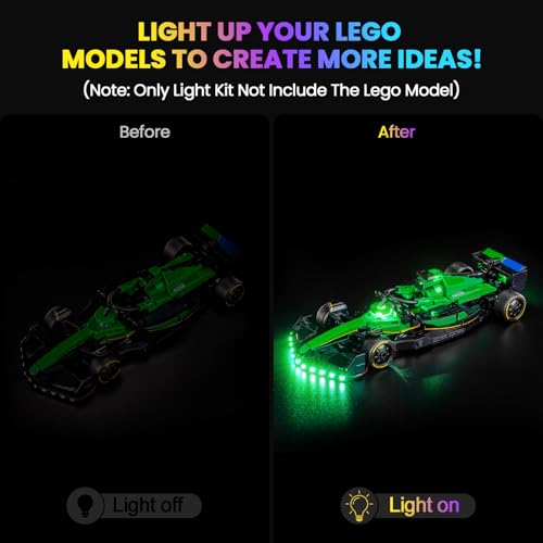 Upgraded Led Light Kit Compatible with Lego Aston Martin Aramco F1 AMR24 Race Car Building Set, Lights Decoration Compatible with Lego 77245 (Model Not Included) - style: Classic Version 77245