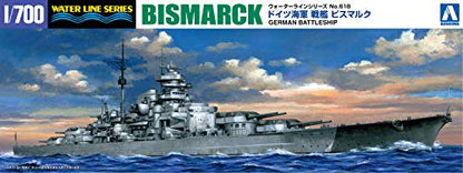 Aoshima Bunka Kyozai 1/700 Water Line Series German Navy Battleship Bismarck Plastic Model 618