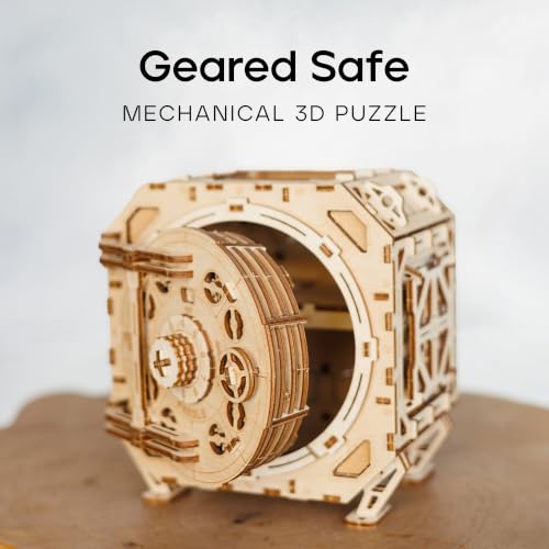 Wood Trick Safe Locker Puzzle Box 3D Wooden Puzzles for Adults to Build - color: Geared Safe