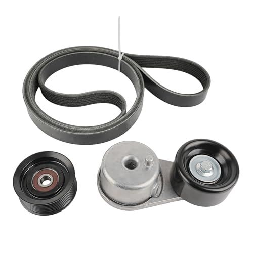 Tykick Serpentine Belt Kit with Tensioner and Idler Pulley for Nissan Frontier Pathfinder Xterra NV1500 NV2500 NV3500 2005-2012 2014-2021 4.0L V6 Replaces 90K-38378A 38378 36222 7PK2217