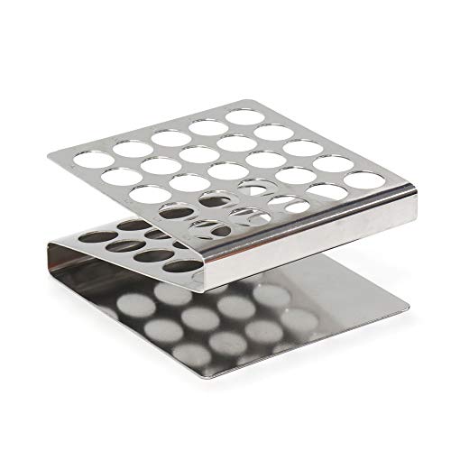 ULAB Scientific Test Tube Rack Set, Z Shape, Suitable for Tubes of Dia. ≤16mm, 1pc in Stainless Steel, 1pc in Aluminum, UTR1003 - color: 2*25holes Steel&Aluminum