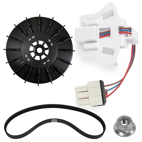 WH03X32158 Washer Speed Sensor&WH03X32217 1/2 HP Motor Pulley (with Nut) &WH01X24180 Drive Belt Compatible with GE & Hotpoint Replaces WH12X25294 PS16619248 AP7020336 GTW335ASN1WW GTW465ASN9WW - style: WH03X32158+WH01X24180+WH03X32217