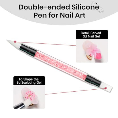 3D Nail Sculpting Gel for Nails Art, White, Solid, Non-Sticky Hard - color: White