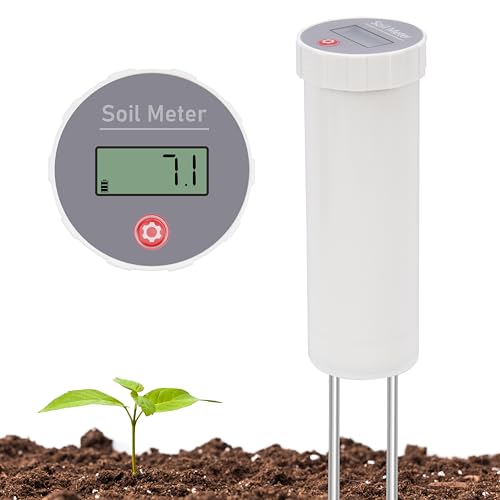 LUVCOSY Digital Soil pH Meter, Industrial Grade Soil pH Tester with Calibration-Free LCD Display, High Accuracy Soil pH Pen, Soil pH Monitor for Garden, Lawn, Plant (White) - color: White