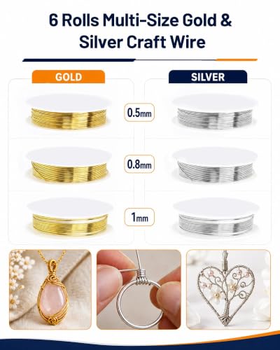 Jewelry Making Kit - Jewelry Repair Tools with Pliers, Beading & Craft Wire