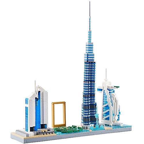 Architecture Dubai Skyline Collectible Model Building Kit Micro Blocks Sets for Adults Present Model Kit 2545 Pieces