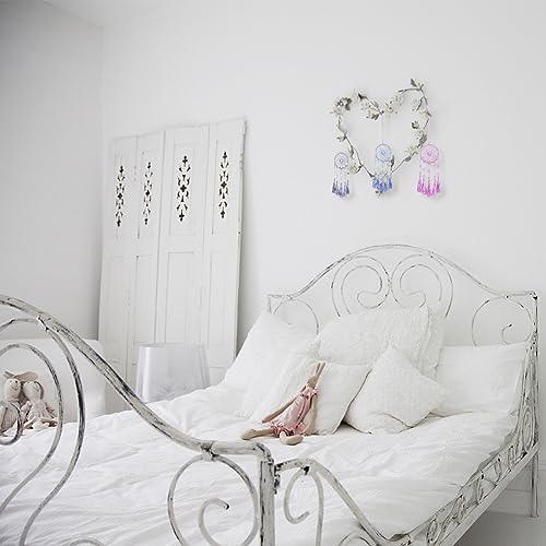 INFUNLY 6 Set Small DIY Dream Catcher Kit - Making Kit for Handmade Dream Catcher, Christmas Decor, Bag Pendant, Car Mirror Hanger, Winter Wall Hanging, Room Decor - style: 6pcs blue+purple