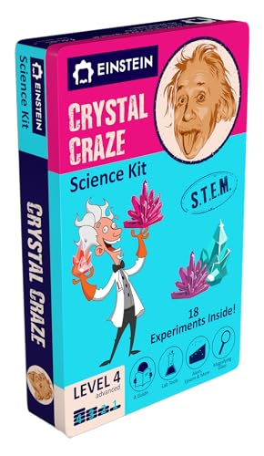 Einstein’s Crystal Craze LAB Science Kit for Kids. 18 Science Experiments Inside STEM for Boys & Girls Aged 10 and Above. Detailed Picture Guide Included. - color: Pink and Azul