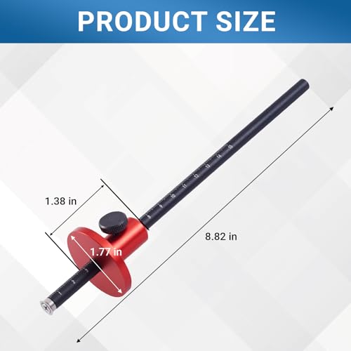 Wheel Marking Gauge with Micro-Adjustment – Precision Dovetail Marker for Woodworking, Dual MM/Inch Scale, Anti-Roll Base & Carbide Scriber, Aluminum Alloy Joinery Layout Tool