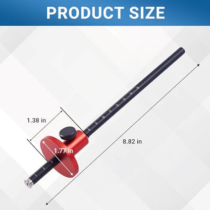 Wheel Marking Gauge with Micro-Adjustment – Precision Dovetail Marker for Woodworking, Dual MM/Inch Scale, Anti-Roll Base & Carbide Scriber, Aluminum Alloy Joinery Layout Tool