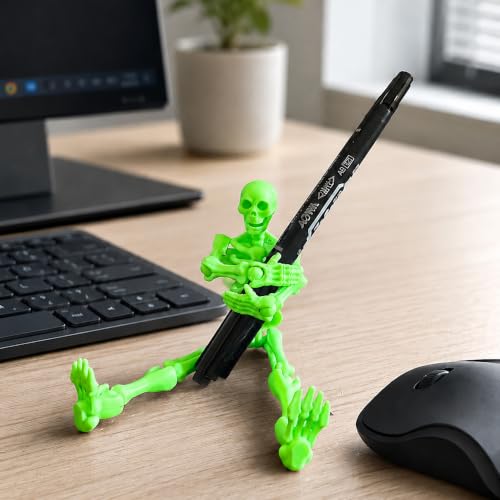 Fully Articulated Human Skeleton Action Figure, Green - color: Fluo Green