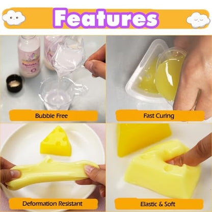 Taba Squishy Cheese Kit Gel+Silicone Mold+Pigment+Sprinkles - color: Cheese