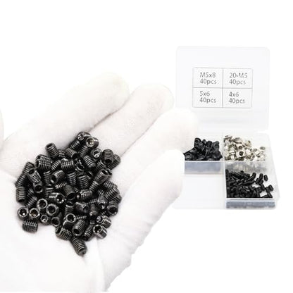 160Pcs 2020 Aluminum Extrusion M5 T Slot Nuts and Bolts Screws 20 Series Extruded Hardware Drop in T Nut and Set Screw for 20/20 80 20 2040 T V Slot Black Aluminum Profile Accessories - style: 20 Series Type D