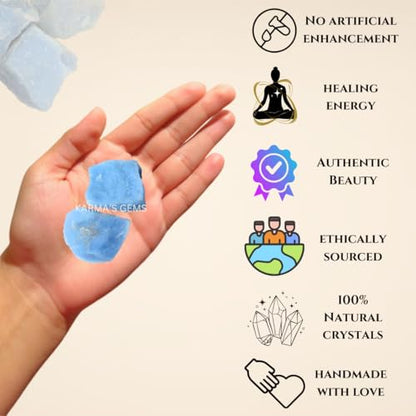 Crystals, Rocks, Jade, Crystals and Healing Stones, Witchcraft Supplies, Healing Crystals, Stones, Healing Stones, Rock Collection, Agate, Raw Stones (Angelite, 2 Pcs) - color: Angelite