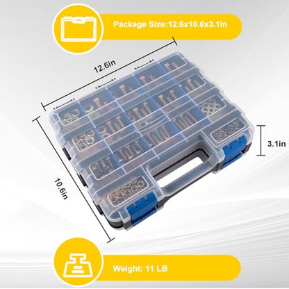 1084pcs Metric Bolt Assortment – 8.8 Grade, M4 M5 M6 M8 M10 M12 Heavy Duty Hex Bolts and Nuts Kit, Yellow Zinc Plating for Outdoor, Durable Storage Case, Ideal for DIY, Automotive, Length: 12-40mm