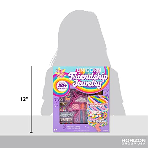 Horizon Group USA Unicorn Friendship Bracelets Create 20+ Bracelets, Kit Includes 1300+ Beads ABC, Metallic Beads Unicorn Storage Case & More - style: Unicorn