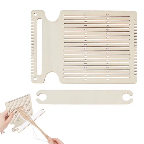 NBEADS 4 Sets Belt Weaving Kit, Weaving Loom Kit Wooden Belt Weaving Shuttle Tools DIY Weaving Crochet Knitting Wooden DIY Weaving Loom for Bracelet Bag Camera Strap, Old Lace