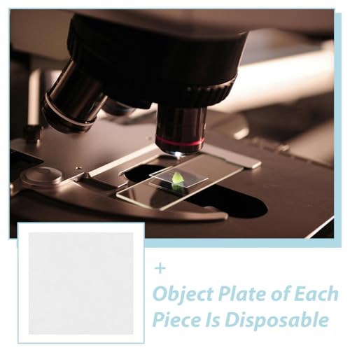 Luxshiny 100Pcs 0.86 X 0.86 Inch Plastic Microscope Slides - size: 22X22mm