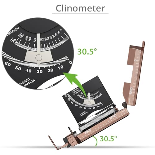 Proster Lensatic Sighting Compass IP65 Waterproof with Clinometer Bag - color: Bronze