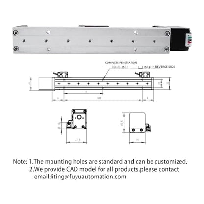 FUYU FSK30 Mini Linear Rail Small Slide Guide CNC Screw Lead Motion Table Motorized Nema 14 Stepper Motor[250mm Stroke Work Size] - size: 250mm