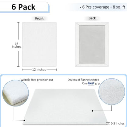 BXI Quilt Design Wall, Thick Sturdy Flannel Quilters Design Board, 16 x 12 x 0.5 inches, 6 Pcs, Portable Quilting Wall Panels Hold Fabric Firmly, Sewing Quilting Supplies for Quilt Block Projects - size: S