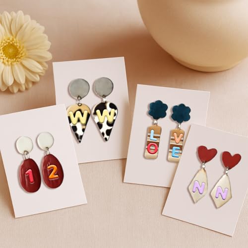 ACRNIGHEET 26pcs Alphabet Shape and 10pcs 0-9 Number Clay Cutters, Polymer Clay Cutting Tools for Earrings Jewelry Making, Clay Jewelry Making Kit, Letter Cutters - style: Letters and numbers theme (36 pcs)