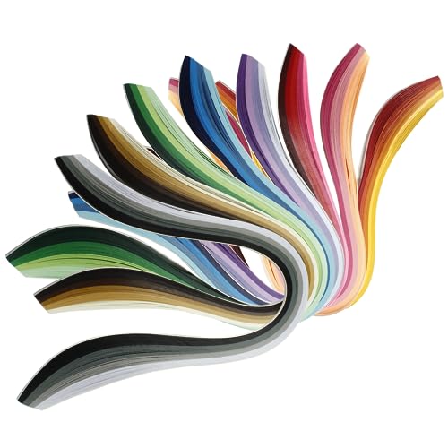 Hitefu Quilling Paper Strips, 3mm Width, 15" Length, 9 Sets