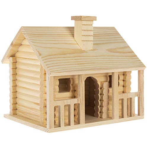 Hobby Lobby Woodpile Fun! Log Cabin Unfinished Wood Birdhouse