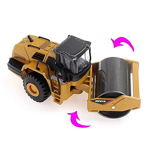 Ailejia 1/50 Scale Diecast Road Roller Toy Models Construction Vehicle Model Grader Engineering Road Planer Vehicle Toys for Kids (Road Roller) - color: Road Roller