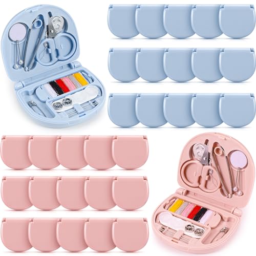 Yuxung 10 Pieces Mini Travel Sewing Kit Basic Portable Emergency Sewing Repair Kit in Bulk with Threads Scissors Needles for Beginner Traveler Hotel Charity Homeless