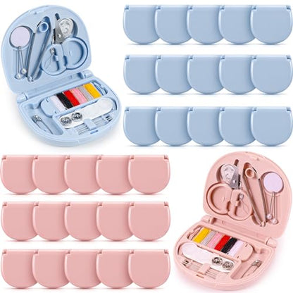 Yuxung 10 Pieces Mini Travel Sewing Kit Basic Portable Emergency Sewing Repair Kit in Bulk with Threads Scissors Needles for Beginner Traveler Hotel Charity Homeless