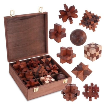 Mytothfy Wooden Brain Teaser Puzzles for Adults Teens, 3D Puzzle Game Toys - color: Style G