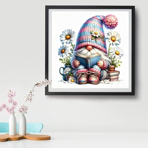 Tiwabb Diamond Art Kits for Adults - Gnome Read Book Diamond Painting Kits - color: Gnome Diamond Art-1204
