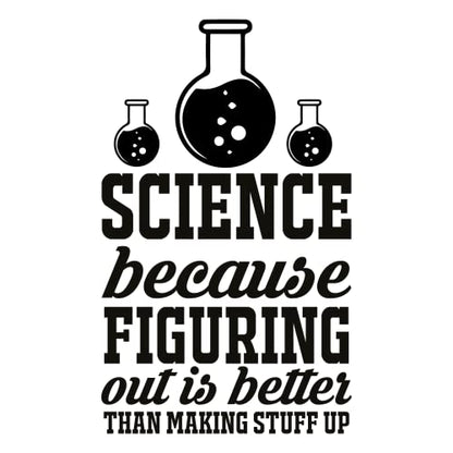 SEC Apparel Science Iron On Patches Decals Transfers Applique Letters for t Shirts Fabric Clothing | (Science-Because-Figuring-Things-Out) - style: Science-because-figuring-things-out