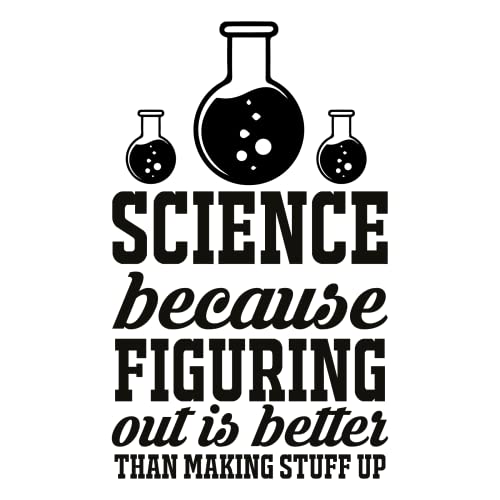 SEC Apparel Science Iron On Patches Decals Transfers Applique Letters for t Shirts Fabric Clothing | (Science-Because-Figuring-Things-Out) - style: Science-because-figuring-things-out