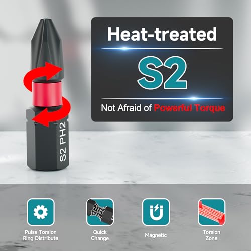 30Pcs Screwdriver Bit Set, S2 Steel Impact Bits - style: 30Pcs Screwdriver Bits Set